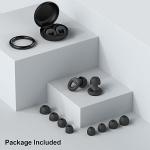 JUSTRVN Ear Plugs for Sleeping, 2 Pairs of Reusable Earplugs for Noise Reduction 25dB-30dB with 8 Ear Tips, Soft Hearing Protection Ear Plugs for Concert,Noise Sensitivity, Study & Work, Black