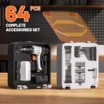 Litheli 20V Cordless Drill Driver Set, Electric Power Drill with 2 Variable Speed Settings, 1/2 Inch Keyless Chuck, 21+1 Clutch Settings with Maximum Torque of 443 In-lbs