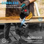 Hlrmsat Cordless Angle Grinder 5-Inch,21V Brushless Power Grinder Tool with 2x6.0Ah Battery & Charger,10000RPM Variable Speed Amoladora Angular,Esmeriladora for Metal Cutting,Grinding,Polishing