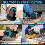 Hlrmsat Cordless Angle Grinder 5-Inch,21V Brushless Power Grinder Tool with 2x6.0Ah Battery & Charger,10000RPM Variable Speed Amoladora Angular,Esmeriladora for Metal Cutting,Grinding,Polishing