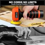 Cordless Sander, 3" Palm Sander with 16.8V 3.0Ah Li-ion Battery, 3500RPM Mini Polisher, 19 Accessories Sanders Tool for Sanding/Polishing/Waxing/Cleaning