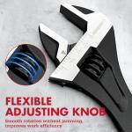 ARROW 8-Inch Adjustable Wrench, Cr-V Steel, Wide Jaw Black Oxide Wrench with Inch/Metric Laser Scales, Non-Slip Grip & Hanging Hole, for Home, Garage, Workshop and DIY