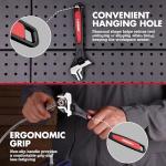 ARROW 8-Inch Adjustable Wrench, Cr-V Steel, Wide Jaw Black Oxide Wrench with Inch/Metric Laser Scales, Non-Slip Grip & Hanging Hole, for Home, Garage, Workshop and DIY