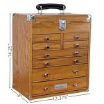 INWINACALT Oak Tool Chest, 8-Drawer Portable Handle with Chrome Hardware,Red Oak Color