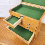 INWINACALT Oak Tool Chest, 8-Drawer Portable Handle with Chrome Hardware,Red Oak Color