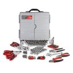 CARTMAN 205 Piece Ratchet Wrench Tool Set 1/4" & 3/8" & 1/2" Drive with SAE/Metric Sockets Kit in Plastic Toolbox