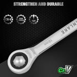 12-Piece Ratchet Wrench Set, Metric 6-18mm Ratchet Combination Wrenches Set, 12-Point 72-Tooth Ratcheting Spanners with Magnetic Base Organizer, Chrome Vanadium Steel for Automotive Mechanic Tool