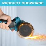 Cordless Mini Angle Grinder, 3-Inch Brushless Angle Grinder 22000 RPM with 2x 21V 2.0Ah Batteries, 4pcs Cutting Discs, 300W Power Electric Grinder Tool for Metal Wood Polishing Rust Removal