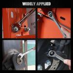 12-Piece Ratchet Wrench Set, Metric 6-18mm Ratchet Combination Wrenches Set, 12-Point 72-Tooth Ratcheting Spanners with Magnetic Base Organizer, Chrome Vanadium Steel for Automotive Mechanic Tool