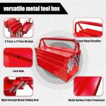 YATOINTO Metal Cantilever Tool Box 18 Inch, 3 Layers 5 Tray Portable Fold Out Tool Box Organizer Storage for Home Studio Auto Repair Factory 18" * 8 "* 8"