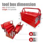 YATOINTO Metal Cantilever Tool Box 18 Inch, 3 Layers 5 Tray Portable Fold Out Tool Box Organizer Storage for Home Studio Auto Repair Factory 18" * 8 "* 8"