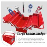 YATOINTO Metal Cantilever Tool Box 18 Inch, 3 Layers 5 Tray Portable Fold Out Tool Box Organizer Storage for Home Studio Auto Repair Factory 18" * 8 "* 8"