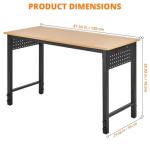 Attracoast 2000LB Heavy-Duty & 47" Adjustable Garage Workbench with Locking Casters - Portable Workbench with 20 Hooks & Outlets