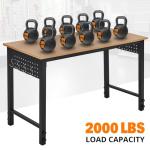 Attracoast 2000LB Heavy-Duty & 47" Adjustable Garage Workbench with Locking Casters - Portable Workbench with 20 Hooks & Outlets