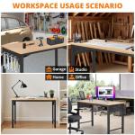 Attracoast 2000LB Heavy-Duty & 47" Adjustable Garage Workbench with Locking Casters - Portable Workbench with 20 Hooks & Outlets