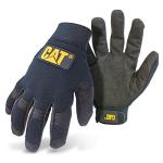 Cat® CAT012212M Spandex Back Utility Gloves – Black, Medium, Water-Resistant Clarino Palm Gloves with Adjustable Wrists
