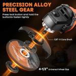 WorkNeon 850W Angle Grinder: 4-1/2 Inch Angle Grinder - 11000RPM Angle Grinder Tool with 5pcs Cutting & Grinding Wheels, Auxiliary Handle for Cutting, Polishing & Rust Removal, Slide Switch