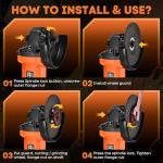 WorkNeon 850W Angle Grinder: 4-1/2 Inch Angle Grinder - 11000RPM Angle Grinder Tool with 5pcs Cutting & Grinding Wheels, Auxiliary Handle for Cutting, Polishing & Rust Removal, Slide Switch