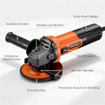 WorkNeon 850W Angle Grinder: 4-1/2 Inch Angle Grinder - 11000RPM Angle Grinder Tool with 5pcs Cutting & Grinding Wheels, Auxiliary Handle for Cutting, Polishing & Rust Removal, Slide Switch