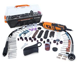 WEN 23190 1.3-Amp Variable Speed Steady-Grip Rotary Tool with 190-Piece Accessory Kit, Flex Shaft, and Carrying Case, Multicolor