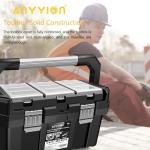 Anyyion 19 Inch Tool box with Removable Tray, Truly Strong and Durable For Craft Storage, Household,(Interna Sizel:17.83"L*8.82"W*6.69"H)