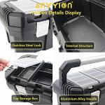 Anyyion 19 Inch Tool box with Removable Tray, Truly Strong and Durable For Craft Storage, Household,(Interna Sizel:17.83"L*8.82"W*6.69"H)