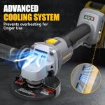 ADOTOCAM Angle Grinder, 20V Brushless Cordless, 4-1/2 Inch, Compatible with Dewalt Battery (No Battery), with Metal Grinding Wheel, for Cutting, Grinding, Polishing, Carving