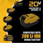 ADOTOCAM Angle Grinder, 20V Brushless Cordless, 4-1/2 Inch, Compatible with Dewalt Battery (No Battery), with Metal Grinding Wheel, for Cutting, Grinding, Polishing, Carving