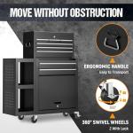 Dkenicor Heavy-Duty 8-Drawer Rolling Tool Chest & Cabinet Combo,3-in-1 Tool Box on Wheels with Lockable Steel Garage, Detachable Top Toolbox & Bottom Storage Cart with Additional Cabinet, 2026 Black