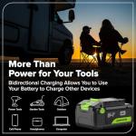 GREENWORKS 24V 1/2” Brushless Cordless Drill (800 In-lbs.), 4.0Ah (24,000mAh Power Bank) USB-C Battery, 3.3 FT Braided Cable, 65W Rapid Charger
