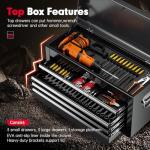 Superday Metal Tool Chest, 8 Drawer Rolling Tool Chest with Wheels, Detachable Tool Storage Cabinet with Lock for Garage, Steel Tool Cart with Liner & Hooks for Workshop, Warehouse (Black)