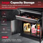 Superday Metal Tool Chest, 8 Drawer Rolling Tool Chest with Wheels, Detachable Tool Storage Cabinet with Lock for Garage, Steel Tool Cart with Liner & Hooks for Workshop, Warehouse (Black)