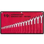 19-Piece Complete Metric Combination Wrench Set in Roll-up Pouch, No Skipped Metric Sizes 6mm - 24mm | Best Value Wrench Set, Ideal for General Household, Garage, Workshop, Auto Repairs, Emergency