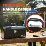 Black Canyon 16 Inch Tool Box, Metal Tool Box, 0.8mm Carbon Steel, Portable&Padlockable, 4 Non-Slip Foot Pads, Ideal for Trailer, Mechanic, DIY-ers, Car Toolbox, Workshops, Garages, Repair Shops