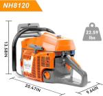 120cc Gas Powered Chainsaw with 36 Inch Bar, 8.4hp 6.2kw Big Large Chain saw 2-cycle Motosierra De Gasolina for Extreme Logging Cutting, All Parts Fit for Husqvarna 3120 Xp, NEOTEC NH8120 Chainsaw Gas