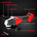 Cordless Angle Grinder Compatible with Milwaukee M18 18V Battery(NO Battery) Battery Powered Angle Grinder,4-1/2" Angle Grinder (No Wheels)