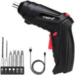 8 in 1 Electric Screwdriver, 3.6V Cordless Drill Screwdriver Rechargeable, 3.5N·m Max Torque Electric Screw Gun with 6 Accessory Kit, Micro USB, Front LED Light, Easy for Small Home Projects