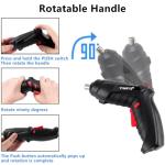 8 in 1 Electric Screwdriver, 3.6V Cordless Drill Screwdriver Rechargeable, 3.5N·m Max Torque Electric Screw Gun with 6 Accessory Kit, Micro USB, Front LED Light, Easy for Small Home Projects