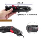8 in 1 Electric Screwdriver, 3.6V Cordless Drill Screwdriver Rechargeable, 3.5N·m Max Torque Electric Screw Gun with 6 Accessory Kit, Micro USB, Front LED Light, Easy for Small Home Projects