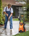 VEVOR Electric Pressure Washer, Max 4500 PSI and 3.2 GPM with Pressure Adjustment, High Power Pressure Cleaning Machine with 4 Quick Connect Nozzles, for Cars/Fences/Driveways/Patios/Home Cleaning