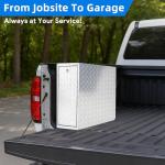 Maeklon Truck Bed Tool Box with 5-Drawer Slides, Heavy Wall Aluminum Truck Bed Tool Box, Lockable Tool Chest Storage for Pickup, Jobsite and Side Trucks, Silver