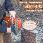 PROYAMA 26CC 2-Cycle Top Handle Gas Powered Small Chainsaw 12 Inch Petrol Handheld Cordless Chain Saw for Tree Wood Cutting with 2 chains(12inch)