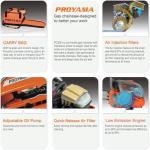 PROYAMA 26CC 2-Cycle Top Handle Gas Powered Small Chainsaw 12 Inch Petrol Handheld Cordless Chain Saw for Tree Wood Cutting with 2 chains(12inch)