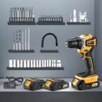 Aowei Cordless Drill Set/Driver, 20V Electric Power Drill With Battery And Charger, 40N Torque, 20+1 Settings, 2 Batteries,3/8-Inch Keyless Chuck, Driver Bits Kit, LED Light