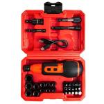 LLNDEI 31Pcs Electric Screwdriver, 4V Cordless Screwdriver Rechargeable with 15PCS Bits & 11PCS 1/4" Sockets, Power Screwdriver with Extension Bar, Adapters and Universal Joint.