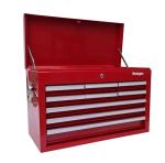 Workington Professional Industrial Portable Metal Tool Chest with 9 Drawers, 26" 9-Drawer Tool Chest Cabinet with Ball Bearing Drawer Slides, Steel Tool Storage Box Organizer 4016 Red
