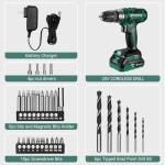Power Drill Cordless: DEKO PRO Cordless Drill 20V Electric Power Drills Set Tool for Women with Battery and Charger 20 Volt Drills Driver Kit Green