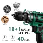 Power Drill Cordless: DEKO PRO Cordless Drill 20V Electric Power Drills Set Tool for Women with Battery and Charger 20 Volt Drills Driver Kit Green