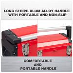 Jack Boss Metal Tool Box Steel 16" Inch Tool Organizer Box Durable Portable Tool Storage with Alum Alloy Handle Double-Lock Toolbox & Removable Tray …