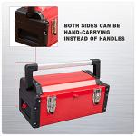 Jack Boss Metal Tool Box Steel 16" Inch Tool Organizer Box Durable Portable Tool Storage with Alum Alloy Handle Double-Lock Toolbox & Removable Tray …